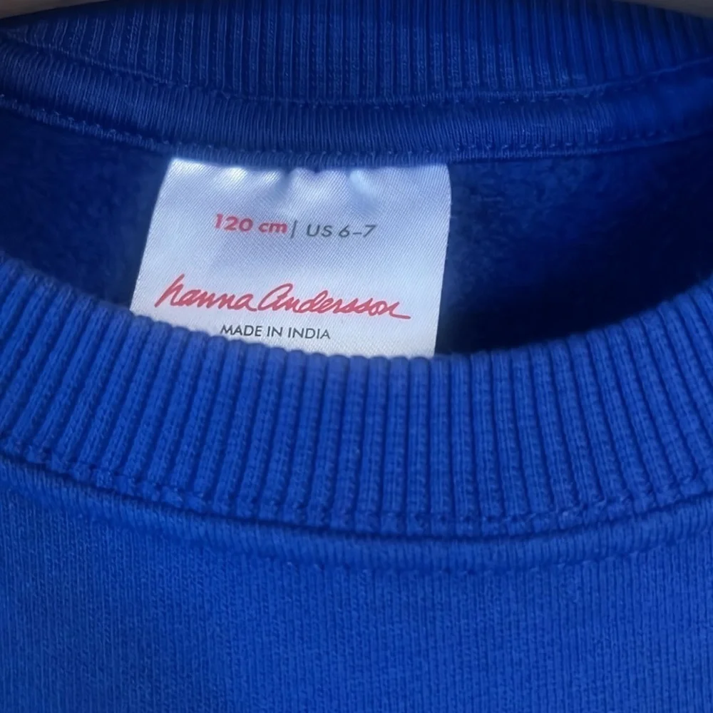 Hanna Andersson blue wolf sweatshirt top 120 6-7